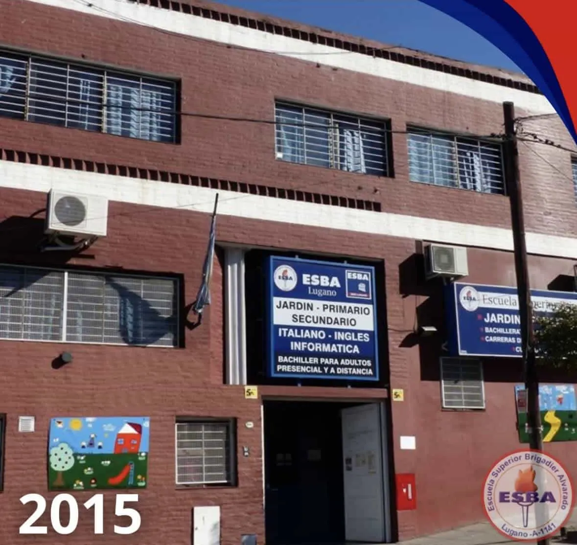 Inauguración del colegio en 1965 con autoridades y alumnos