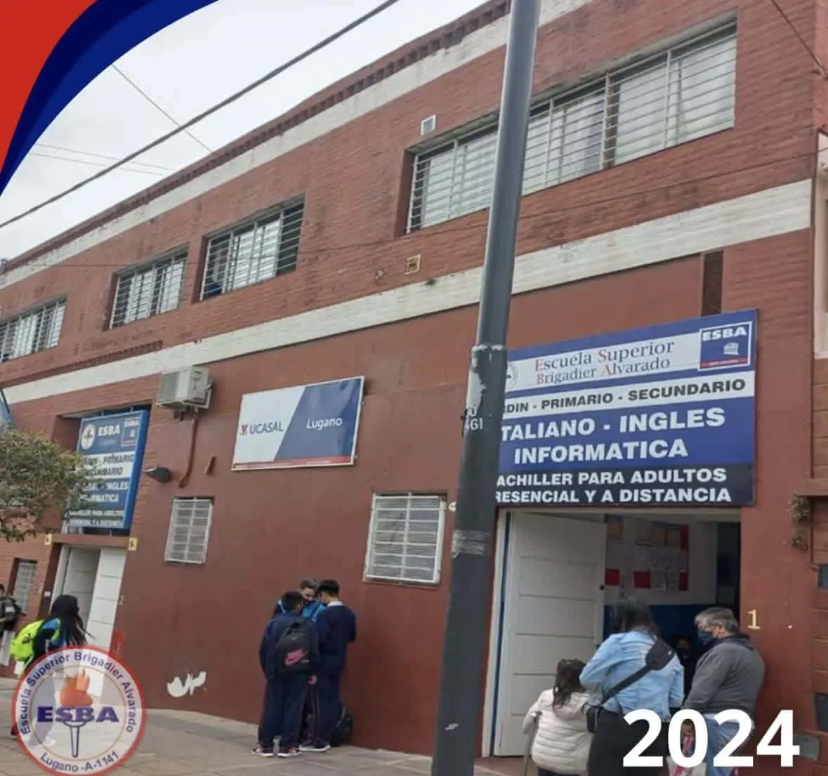 Inauguración del colegio en 1965 con autoridades y alumnos